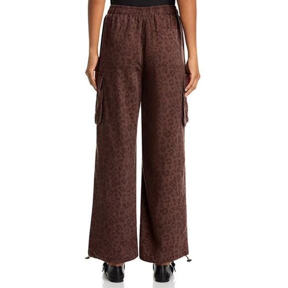 VINTAGE HAVANA WOMENS SIZE SMALL TENCEL ANIMAL PRINT CARGO CASUAL PANTS BROWN - Picture 2 of 14